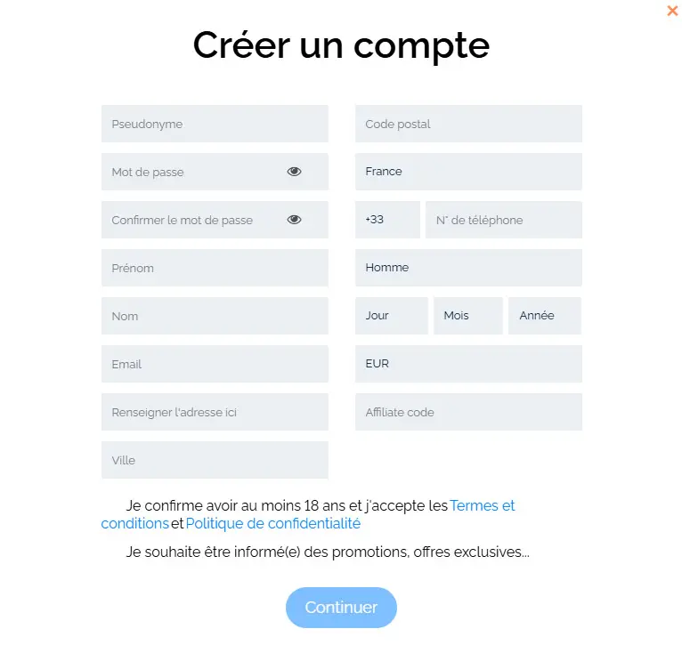 CRICV CASINO registration process