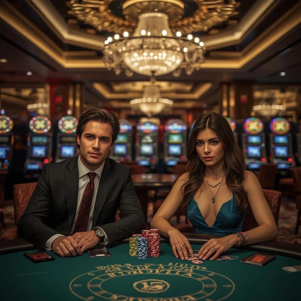 Two poker players at a CRICV CASINO